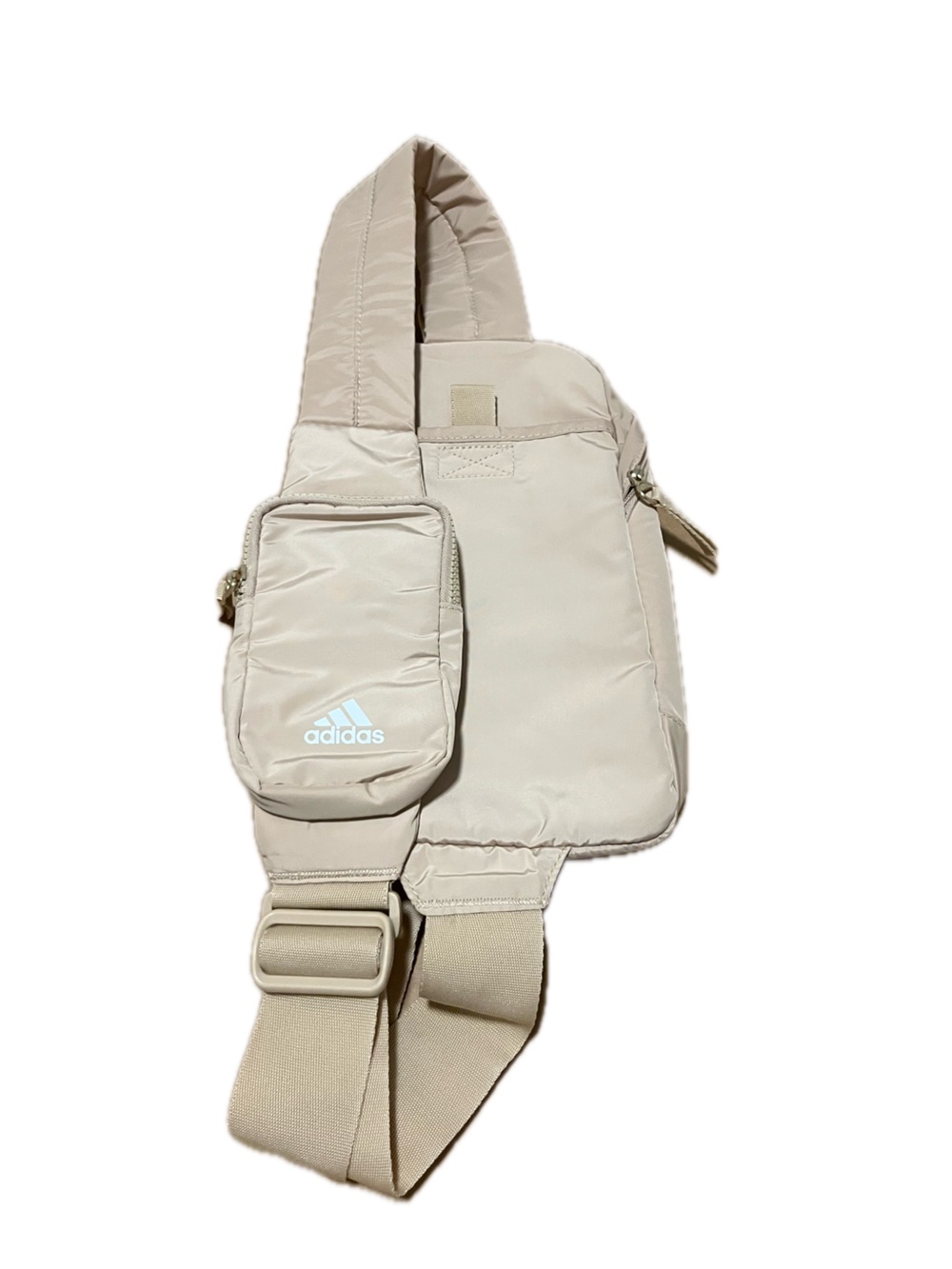 Adidas beige sling backpack bag